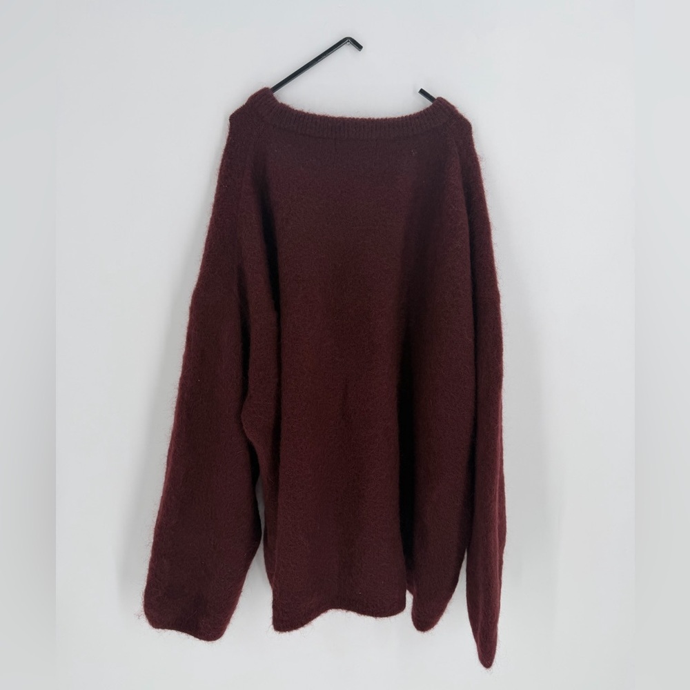H&M Edition Premium Selection Oversized Mohair Wool Blend Sweater In Burgundy - Picture 7 of 8